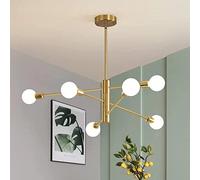 Spoutnik Lustre Mid Century Moderne Industriel E27 Pendentif Éclairage Lustres Plafonnier Noir et Or Lumière pour Salon, Cuisine, Chambre, Salle à Manger et Ferme HGCHH