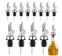 Spouts De Coulées En Acier Inoxydable - Dispensateur De Bouteille D'huile D'olive, Verseurs D'alcool 12X | Fermeture Automatique Outil De Versement En Acier Inoxydable Pour Le Sirop De Vinaigre Alcool