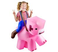 Spoyletto Déguisement gonflable d'Halloween cochon rose pour enfant de 1,2 à 1,4 m, déguisement d'enlèvement pour adolescent, déguisement gonflable amusant pour enfants, cosplay, fête, spectacle