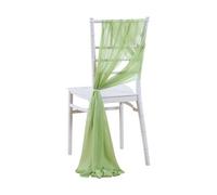 SPPEOUKJ 10/50Pcs 17x250cm Chiffon Chair Sashes 2PCS/Set Sage Pink Ivory Sash Wedding Chair Covers Ribbon Wedding Party Aisle Chair Decor(Green,50pcs)