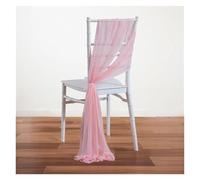 SPPEOUKJ 10/50Pcs 17x250cm Chiffon Chair Sashes 2PCS/Set Sage Pink Ivory Sash Wedding Chair Covers Ribbon Wedding Party Aisle Chair Decor(Pink,50pcs)