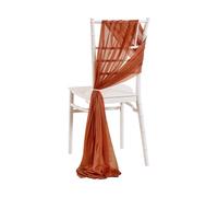 SPPEOUKJ 10/50PCS Chiffon Chair Sashes Cover Aisle Decorations Draping Fabric Wrinkle-Free with Tie for Party Wedding Decorate Banquet(Orange,10 pcs)