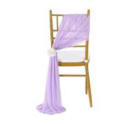 SPPEOUKJ 10/50PCS Chiffon Chair Sashes Wedding Chair Decoration for Wedding Aisle Decorations Party Banquet Event Baby Shower 17x250cm(Light Purple,10 pcs)