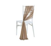 SPPEOUKJ 10/50PCS Chiffon Chair Sashes Wedding Chair Decoration for Wedding Aisle Decorations Party Banquet Event Baby Shower 17x250cm(Brown,50pcs)