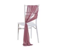 SPPEOUKJ 10/50PCS Like Chiffon Chair Sashes Wedding Chair Decoration 17x250cm Wedding Aisle Decorations Party Banquet Event Baby Shower(Rose Gold,50pcs)