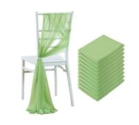 SPPEOUKJ 10/50PCS Like Chiffon Chair Sashes Wedding Chair Decoration 17x250cm Wedding Aisle Decorations Party Banquet Event Baby Shower(Light Green,50pcs)
