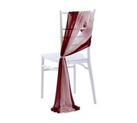 SPPEOUKJ 10/50PCS Like Chiffon Chair Sashes Wedding Chair Decoration 17x250cm Wedding Aisle Decorations Party Banquet Event Baby Shower(Burgundy and Pink,10 pcs)