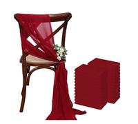SPPEOUKJ 24 Pcs 17x275cm Sage Green Chiffon Chair Sashes 12 Set Chair Sash Wedding Chair Covers Ribbon Wedding Party Aisle Chair Decor(Color)