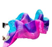 SPPEOUKJ Éventails de Danse en Soie véritable/Imitation Soie, 1 Paire, Main Gauche et Droite, Teints à la Main, éventail de Danse du Ventre, 120/150/180cm(Color21,120x90cm Real Silk)