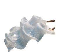 SPPEOUKJ Éventails de Danse en Soie véritable/Imitation Soie, 1 Paire, Main Gauche et Droite, Teints à la Main, éventail de Danse du Ventre, 120/150/180cm(Color4,230x90cm Real Silk)