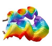 SPPEOUKJ Éventails de Danse en Soie véritable/Imitation Soie, 1 Paire, Main Gauche et Droite, Teints à la Main, éventail de Danse du Ventre, 120/150/180cm(Color12,150x90cm Real Silk)