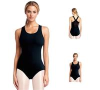 SPPEOUKJ Justaucorps de Danse Classique à Manches flottantes en for Femme, Haut de Gymnastique for Adultes, avec col en V Princesse et Doublure Douce(Tank Tops,XL)