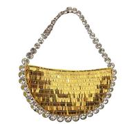 SPPEOUKJ Sac à Paillettes Femmes sac de messager strass Flash diamant sac à main oreiller cylindre épaule sac à bandoulière femmes perle couche fête Pour Femme Et Fille(Gold)