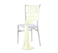 SPPEOUKJ Set of 10 Like Chiffon Chair Sashes Wedding Chair Decoration for Aisle Decorations Party Banquet Event Baby Shower，17x250cm Long(Beige)
