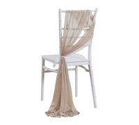 SPPEOUKJ Set of 10 Like Chiffon Chair Sashes Wedding Chair Decoration for Aisle Decorations Party Banquet Event Baby Shower，17x250cm Long(Light Khaki)