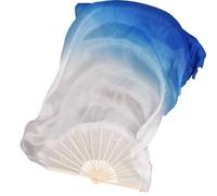 SPPEOUKJ Voile de Danse du Ventre 100% Paires d'éventails en Soie (1L + 1R), Accessoire de Costume de Danse du Ventre léger et Fluide for Studio de Musique, éloge de l'église(Silver,210cmX90cm)