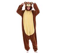 Spphin's Combinaison Pyjama Adulte Ours Brun Animaux Vêtement de Nuit Halloween Cosplay Costume Noel Party Soirée de Déguisement