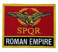 SPQR Écusson drapeau de l'Empire romain antique (7,6 cm) Crochet et boucle Légion perdue Insigne aigle doré Velkro Crest DIY Patchs cadeaux