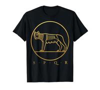 SPQR Roman Rome Loup Romulus Remus T-Shirt Graphique avec Valeur