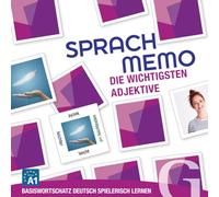 Sprachmemo. Basiswortschatz Deutsch spielerisch lernen. Sprachmemo Deutsch: Die wichtigsten Adjektive (A1). 108 Karten