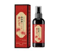 Spray à l'essence de safran et de Polygonum multiflorum, sérum capillaire aux extraits de plantes, cheveux gris noirs, anti-chute et fortifiant, brillance des cheveux