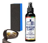 Spray Anti-Buée pour Pare-Brise,Liquide De Nettoyage Désembuage 120ml Avec Éponge Pour Vitres - Nettoyant Défroissant pour Vitrages,pour Pare-brise Automobile Vitre Rétroviseur Moto Véhicule Camion