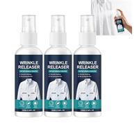 Spray anti-rides instantané de 100 ml, brume rafraîchissante et désodorisante pour tissu, lisse les plis en quelques secondes, spray anti-rides instantané, pas de repassage nécessaire. (3PCS)