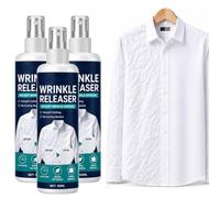 Spray anti-rides instantané de 100 ml, format voyage, sans repassage, prêt pour le voyage, sans statique et frais, sans danger pour le lin et le coton (50 ml x 3)