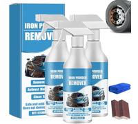Spray anti-rouille et particules de fer pour voiture, nettoyant de surface métallique à action rapide, formule robuste pour éliminer la rouille, la poussière de frein et les résidus métalliques sur