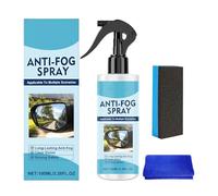 Spray Antibrouillard pour Voiture 100ml Agent Anticalcaire Imperméable | avec Serviette et Éponge pour Pare-brise Anti-Buée pour Déglacer Miroirs Salle de Bain Conduite Maison Taches