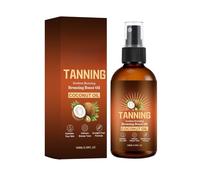 Spray autobronzant sans soleil, huile bronzante à la noix de coco pour un teint hâlé naturel et impeccable, huile corporelle hydratante autobronzante, convient pour le visage et le corps, 100 ml/3,38