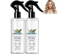 Spray capillaire à l'eau de romarin et de riz - brume pour cuir chevelu et cheveux, spray de soin du cuir chevelu pour cheveux secs et fins, sprays pour racines augmentant le volume (2PCS)