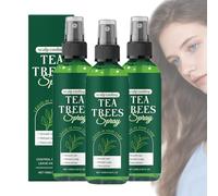 Spray Capillaire à L'Huile D'Arbre à Thé, AprèS-Shampoing Sans RinçAge à L'Huile D'Arbre à Thé, Spray DéMêLant Pour Cheveux Secs Et AbîMéS, Soin Des Cheveux EmmêLéS, Non Gras, Sans RinçAge (3 PCS)