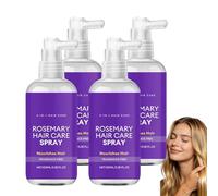 Spray capillaire au romarin pour croissance des cheveux, produits épaississants pour les cheveux, spray d'huile fortifiante naturelle pour chev/eux, sérum fortifiant pour chev/eux secs abîmés (4PCS)