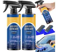 Spray Céramique Voiture, Spray Plastiques Intérieurs Finition, Polish Voiture Protection Anti-Rayures, Spray Anti-Rayures, Protection de Revêtement Voiture Coating Spray avec Microfibre (2 PCS)