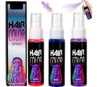 Spray Colorant Lavable Pour Cheveux, 3 Couleurs, Sprays Colorants Temporaires, Coiffage Instantané, Coloration Temporaire Vive Pour Cosplay, Bal De Promo, Fête, Noël, Halloween (3 pièces)