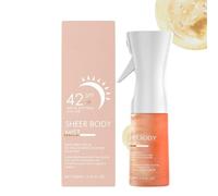 Spray corporel transparent SPF 42, protection solaire longue durée, résistant à l'eau et à la transpiration, rafraîchissant et non gras, couvrance uniforme, convient à tous les types de peau