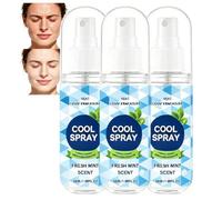 Spray de brume rafraîchissante non grasse à séchage rapide parfumé à la menthe de 50 ml, brumes de soulagement instantané de la chaleur, spray glacé pour le sport (3 pièces)