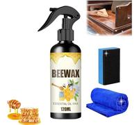 Spray de cire d'abeille micro-moléculaire naturelle, polissage pour meubles, spray de cire d'abeille pour bois, polissage multi-surfaces et nettoyant pour bois et meubles (1 pièce)