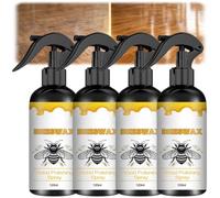 Spray de cire d'abeille pour le bois, entretien des surfaces de meubles, revêtement concentré pour restaurer l'éclat et couvrir les rayures fines, ravive le lustre et la texture des sols (4pcs)