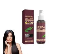 Spray de couverture des cheveux gris aux herbes et retouche des racines - Couleur des cheveux temporaire pour femmes et hommes avec revitalisant assombrissant (1 bouteille)