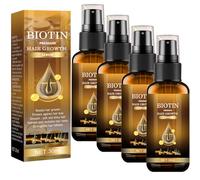 Spray de Croissance des Cheveux À La Biotine, Sérum Croissance Cheveux, Biotin Hair Regrowth Spray, pour Épaississement et Pousse Cheveux, Croissance rapide et soin des cheveux (4 PC)