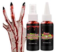 Spray de faux sang | Guillage 2x sur la scène, lavable pour vêtements | Zombie Bride, Vampire Makeup | Accessoire de déguisement effrayant | Effet spécial de costume d'Halloween