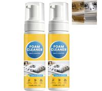 Spray de mousse nettoyante robuste sans rinçage à usage multiple au parfum de citron - Dégraissant de cuisine puissant, nettoyants ménagers tout usage, résidu rapidement carbonisé (2PCS)