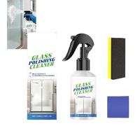 Spray de nettoyage de verre avec éponge de nettoya/ge et serviette en microfibre,Nettoyeurs de porte de douche de verres,Spray de nettoy/age de fenêtre,Nettoyeurs de verre automobile (1)
