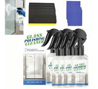 Spray de nettoyage de verre avec éponge de nettoya/ge et serviette en microfibre,Nettoyeurs de porte de douche de verres,Spray de nettoy/age de fenêtre,Nettoyeurs de verre automobile (7)