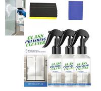 Spray de nettoyage de verre avec éponge de nettoya/ge et serviette en microfibre,Nettoyeurs de porte de douche de verres,Spray de nettoy/age de fenêtre,Nettoyeurs de verre automobile (3)