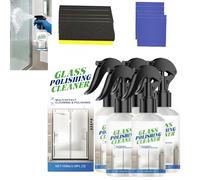 Spray de nettoyage de verre avec éponge de nettoya/ge et serviette en microfibre,Nettoyeurs de porte de douche de verres,Spray de nettoy/age de fenêtre,Nettoyeurs de verre automobile (5)