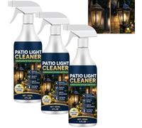 Spray de nettoyage pour lanternes extérieures et lumières de jardin avec serviette en microfibre - nettoyant pour vitres et accessoires métalliques sans stries, (3PCS)
