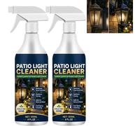 Spray de nettoyage pour lanternes extérieures et lumières de jardin avec serviette en microfibre - nettoyant pour vitres et accessoires métalliques sans stries, (2PCS)